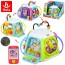 Игра HE8971 шестигранник, 27-23-20см, 14в1, музыка, звук, звуки животных, свет, шестерни, часы-трещотки, подвижные цифры, барабан, лабиринт на проволоке, пинбол, подвижные детали, 2 режима громкости, на бат-ке, в кор-ке