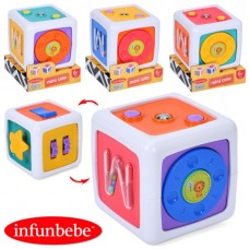 Фиджет куб BabyToys PL5011-TB с погремушкой, 8см