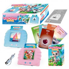 Картридер Знань 84499 "WToys", 2 кольори, ОЗВУЧУВАННЯ УКРАЇНСЬКОЮ МОВОЮ, USB-кабель, регулювання гучності, 112 карток, 224 зображення, 18 тем, абетка, вірші, пісеньки, казки, в коробці