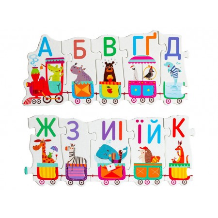 Пазлы-азбука "Буквопоезд, Учим буквы", Кенгуру КН1560001У