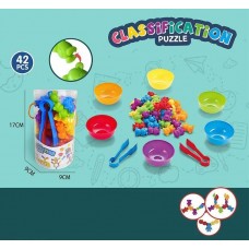 Сортер детский BabyToys 2188-95 с щипцами, 42 элемента