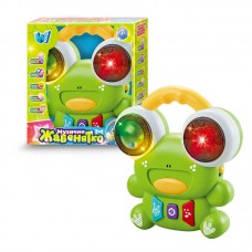 Музичне жабенятко 61653 "WToys", ОЗВУЧУВАННЯ УКРАЇНСЬКОЮ МОВОЮ, 10 пісень, 10 казок, 10 скоромовок, підсвічування, барабан, брязкальце, в коробці