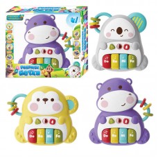 Піаніно "Розумні нотки" 23854 "WToys", 3 види, ОЗВУЧУВАННЯ УКРАЇНСЬКОЮ МОВОЮ, “Вивчаємо цифри”, “Скоромовки”, “Казки”, “Зіграй мелодію”, пісеньки, підсвічування, перемикання режимів, в коробці, ВИДАЄТЬСЯ ТІЛЬКИ МІКС ВИДІВ