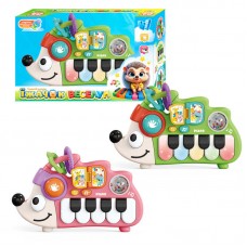 Піаніно "Їжачок веселун" 37746 "WToys", 2 кольори, ОЗВУЧУВАННЯ УКРАЇНСЬКОЮ МОВОЮ, 10 казок, 10 пісень, барабан, ноти, цифри, підсвічування, брязкальце, прорізувач, в коробці