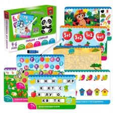 Развивающие карточки пиши-стирай Панда Vladi Toys 16 шт