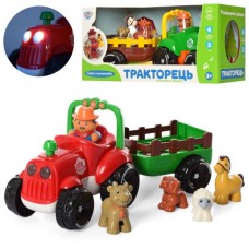 Трактор BabyToys M 5572 UA с прицепом, музыка и свет