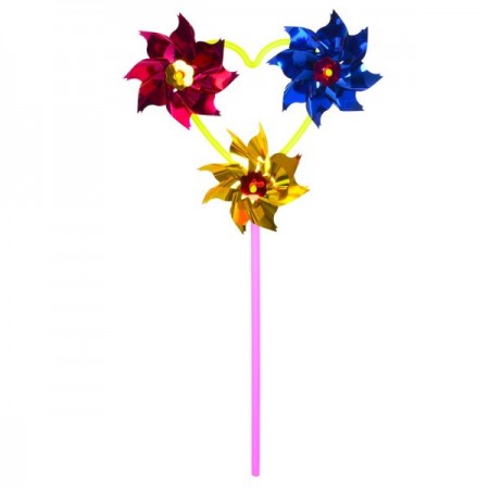 Детский ветрячок BabyToys М1747 с цветочками, диаметр 11 см