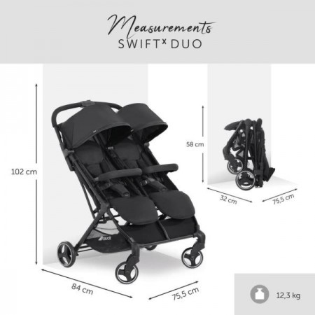 Дитяча коляска для двійні Hauck Swift X Duo чорний 50004-0