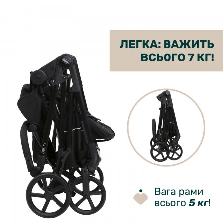 Коляска 2 в 1 Seety арт. 87097.07.01 колір Чорний Коляска 2 в 1 Seety арт. 87097.07.01 колір Чорний
