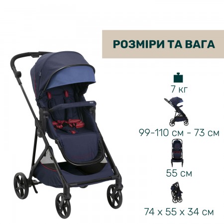 Коляска 2 в 1 Seety арт. 87097.79.01 колір Синій Коляска 2 в 1 Seety арт. 87097.79.01 колір Синій