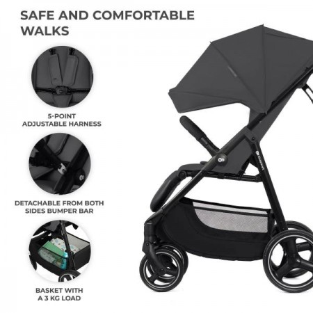 Прогулянкова коляска Kinderkraft Trig 3 Granite Grey KSTRIG03GRY0000