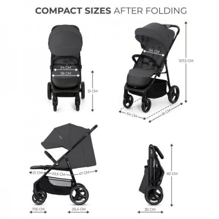 Прогулянкова коляска Kinderkraft Trig 3 Granite Grey KSTRIG03GRY0000