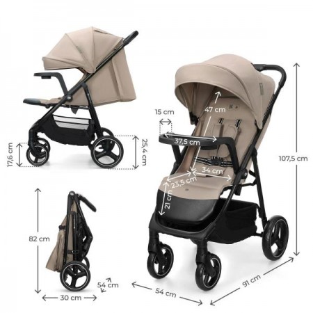 Прогулянкова коляска Kinderkraft Trig 3 Tray Beige KSTRIG03BEG000T