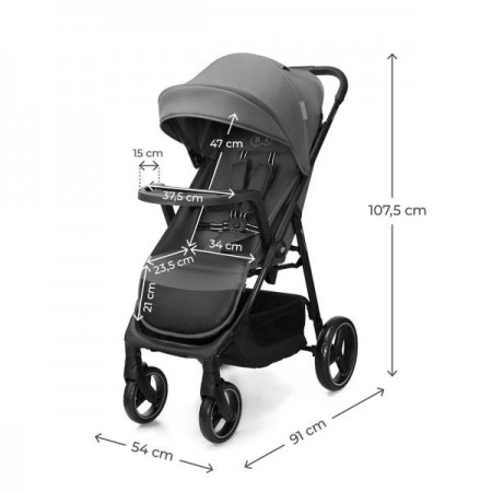 Прогулянкова коляска Kinderkraft Trig 3 Tray Grey KSTRIG03GRY000T