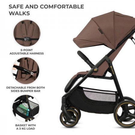 Прогулянкова коляска Kinderkraft Trig 3 Коричневий KSTRIG03BRW0000