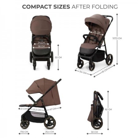 Прогулянкова коляска Kinderkraft Trig 3 Коричневий KSTRIG03BRW0000