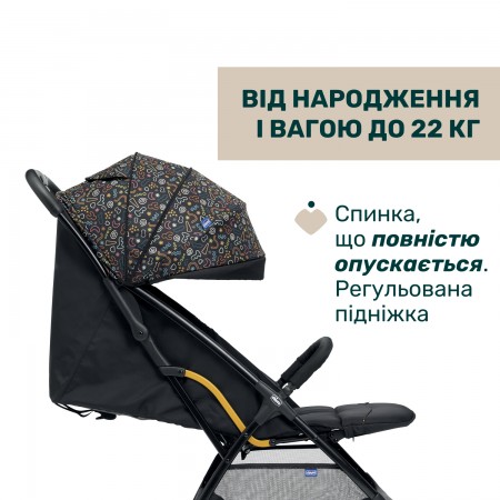 Прогулянкова коляска Glee арт. 87068.75 колір Чорний