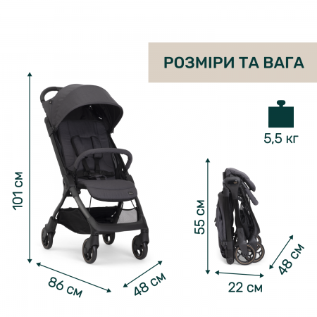 Прогулянкова коляска We 2 арт. 87167.31 колір Чорний