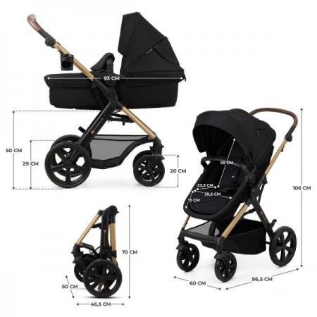 Универсальная коляска 3 в 1 Kinderkraft Moov 2 Pure Black KSMOOV02BLKEV00