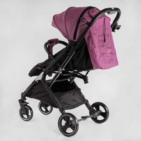 Візок прогулянковий дитячий "JOY" Comfort L-30201 колір ФІОЛЕТОВИЙ, рама сталь з алюмінієм, футкавер, підсклянник, телескопічна радиоуправлениичка