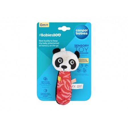 Мягкая сенсорная игрушка с пищалкой BabiesBoo панда, Canpol babies 68/095_panda