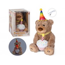 Игрушка мягкая музыкальная Birthday Bear DY-2001, запись голоса и свет