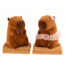 Игрушка Капибара с пледом внутри 40х25см