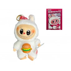 Игрушка коллекционная Лабубу с гамбургером, брелок, 18 см Игрушка коллекционная Лабубу с гамбургером, брелок, 18 см