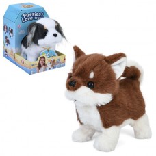 Мягкая игрушка L0782-83 собака, 18см, ходит, звук, подвижные хвост и голова, 2 вида, на бат-ке, в кор-ке