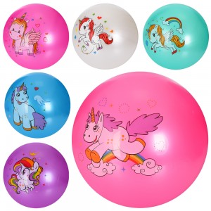 М'яч дитячий MS 3507 9 дюймів, малюнок єдиноріг, 60г, 6 кольорів, 6 видів