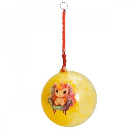 Детский мяч BabyToys MS 4908 с ручкой, 9 дюймов, разные цвета