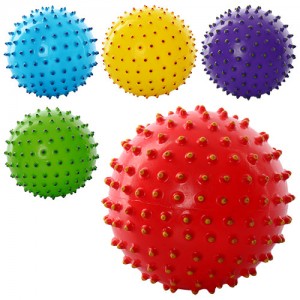Мяч массажный MS 0025 Детский, 5 дюймов, 45 грамм, 5 цветов, двухцветныйке
