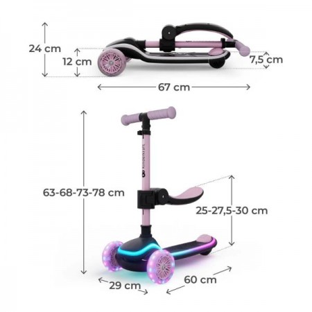 Самокат 2-в-1 Kinderkraft Raket Up Pink KRRAUP00PNK0000 Самокат 2-в-1 Kinderkraft Raket Up Pink KRRAUP00PNK0000