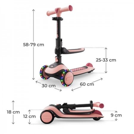 Самокат Kinderkraft Halley 2 Rose Pink KRHALL02PNK0000 Самокат Kinderkraft Halley 2 Rose Pink KRHALL02PNK0000
