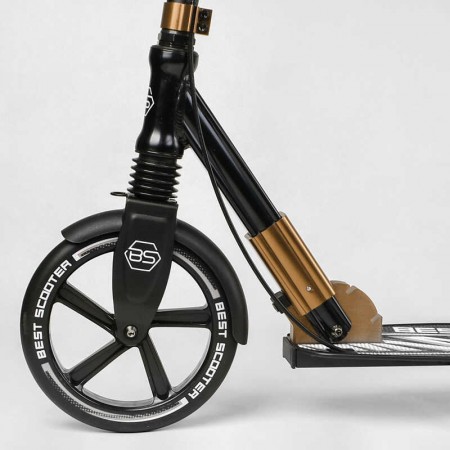 Алюминиевый самокат Best Scooter 14268 с фарой и амортизатором Алюминиевый самокат Best Scooter 14268 с фарой и амортизатором
