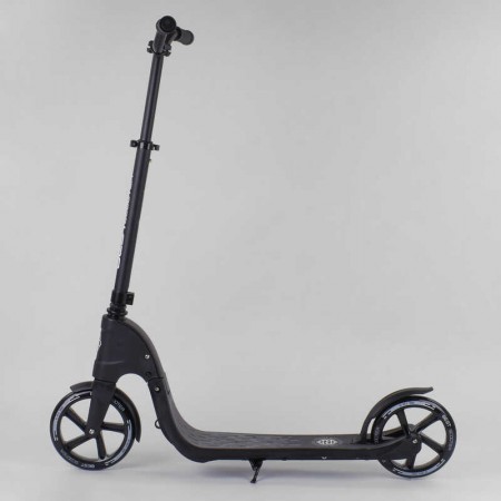 Самокат двухколесный Best Scooter 72378 черный колеса PU 20см Самокат двухколесный Best Scooter 72378 черный колеса PU 20см