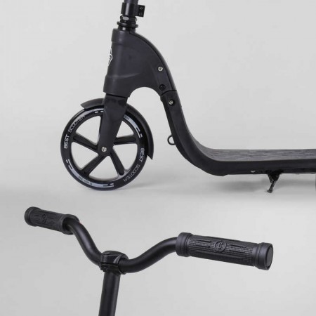 Самокат двухколесный Best Scooter 72378 черный колеса PU 20см Самокат двухколесный Best Scooter 72378 черный колеса PU 20см