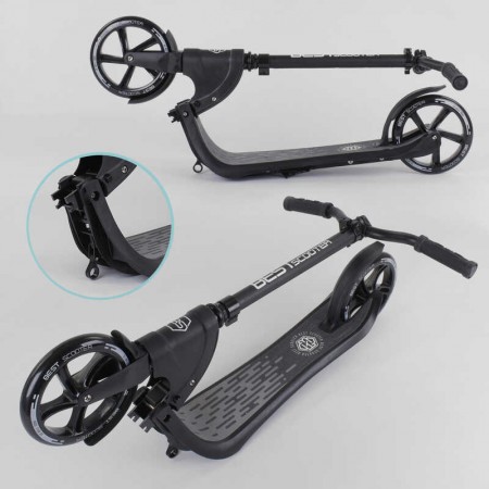 Самокат двухколесный Best Scooter 72378 черный колеса PU 20см Самокат двухколесный Best Scooter 72378 черный колеса PU 20см