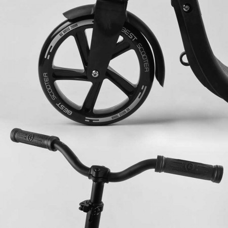 Самокат двухколесный Best Scooter черный колеса PU 20см Самокат двухколесный Best Scooter черный колеса PU 20см