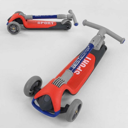 Самокат триколісний Best Scooter F-44077 складний зі світлом червоний