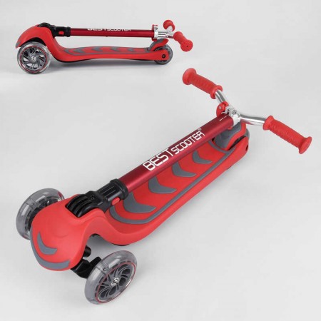 Самокат триколісний Best Scooter Y-00325 червоний складний зі світлом Самокат триколісний Best Scooter Y-00325 червоний складний зі світлом