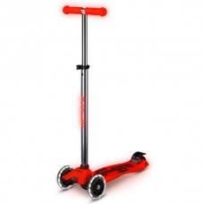 Триколісний самокат Micro Maxi Deluxe Glow LED світний червоний MMD368 