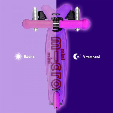 Трехколесный самокат Micro Mini Deluxe Glow LED светящийся розовый MMD217 Трехколесный самокат Micro Mini Deluxe Glow LED светящийся розовый MMD217