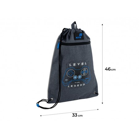 Сумка для обуви Level UP, 46×33 см, со шнурками и карманом, Kite K26-601M-15