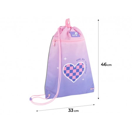 Сумка для обуви Charming, 46×33 см, со шнурками и карманом, Kite K26-601M-9