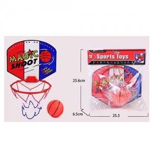 Баскетбольное кольцо MR 0827 пластик, щит-пластик, сетка, мячке