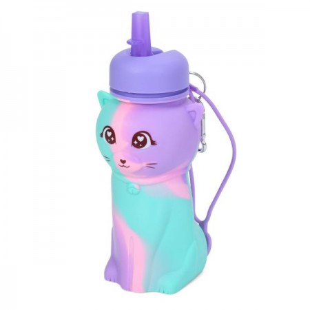Спортивна пляшка BabyToys MS 4954 з карабіном, силікон Спортивна пляшка BabyToys MS 4954 з карабіном, силікон