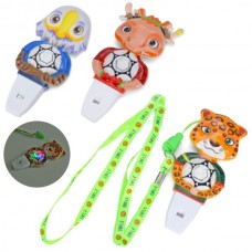 Спортивный свисток BabyToys MS 5053 животное-футболист пластик на шнурку
