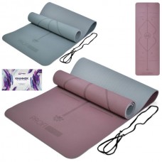 Йогамат для фитнеса BabyToys MS 0613-29 TPE 6мм двухцветный Йогамат для фитнеса BabyToys MS 0613-29 TPE 6мм двухцветный