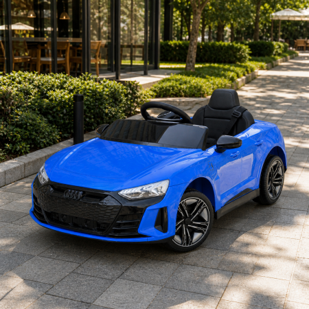 Дитячий електромобіль Audi RS e-tron GT M 4938EBLR-4 синій, 2 мотори по 30W, EVA, шкіряне сидіння, MP3, USB, TF, Bluetooth